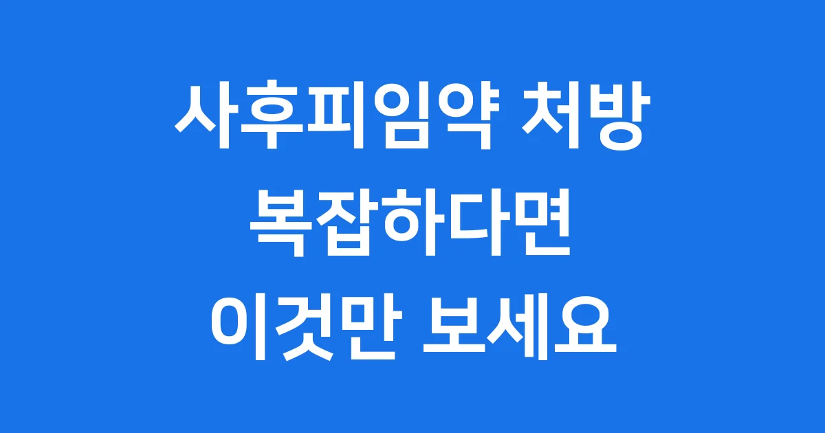 사후피임약 처방