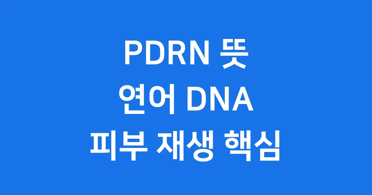 PDRN 뜻 연어 DNA 피부 재생 핵심 성분 완벽 해부
