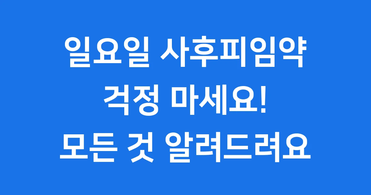 일요일 사후피임약