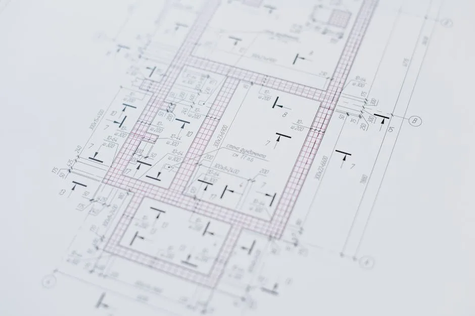 Close-up view of an architectural floor plan showcasing design creativity and layout precision.